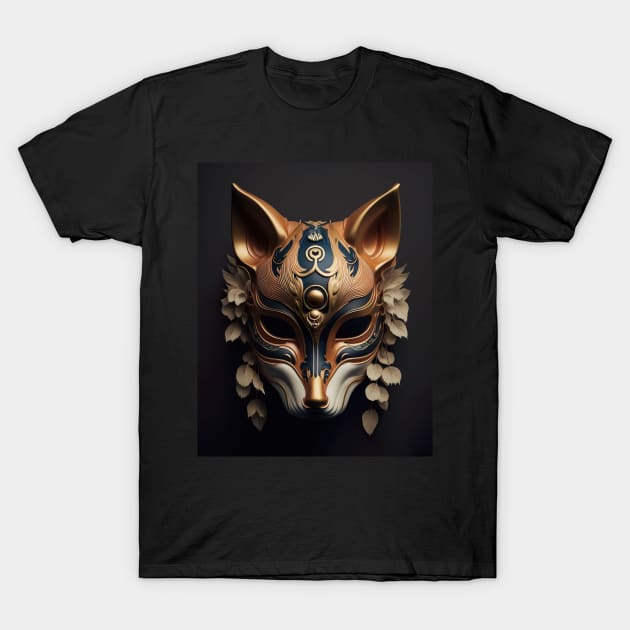 kitsune Japanese Mask v2 T-Shirt by AstrAI